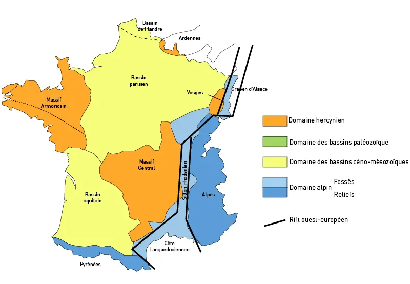 La France : forme, régions et relief